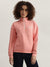 Elle Women Pink Solid High Neck Full Sleeves Sweatshirt