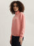 Elle Women Pink Solid High Neck Full Sleeves Sweatshirt