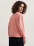 Elle Women Pink Solid High Neck Full Sleeves Sweatshirt