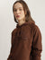 Elle Women Brown Embellished Hooded Full Sleeves Sweatshirt