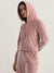 Elle Women Pink Solid Hooded Full Sleeves Zip Through Sweatshirt