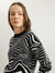 Elle Women Black Printed Round Neck Full Sleeves Pullover Style Sweater