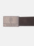 Iconic Men Brown Solid Push Pin Buckle Belt