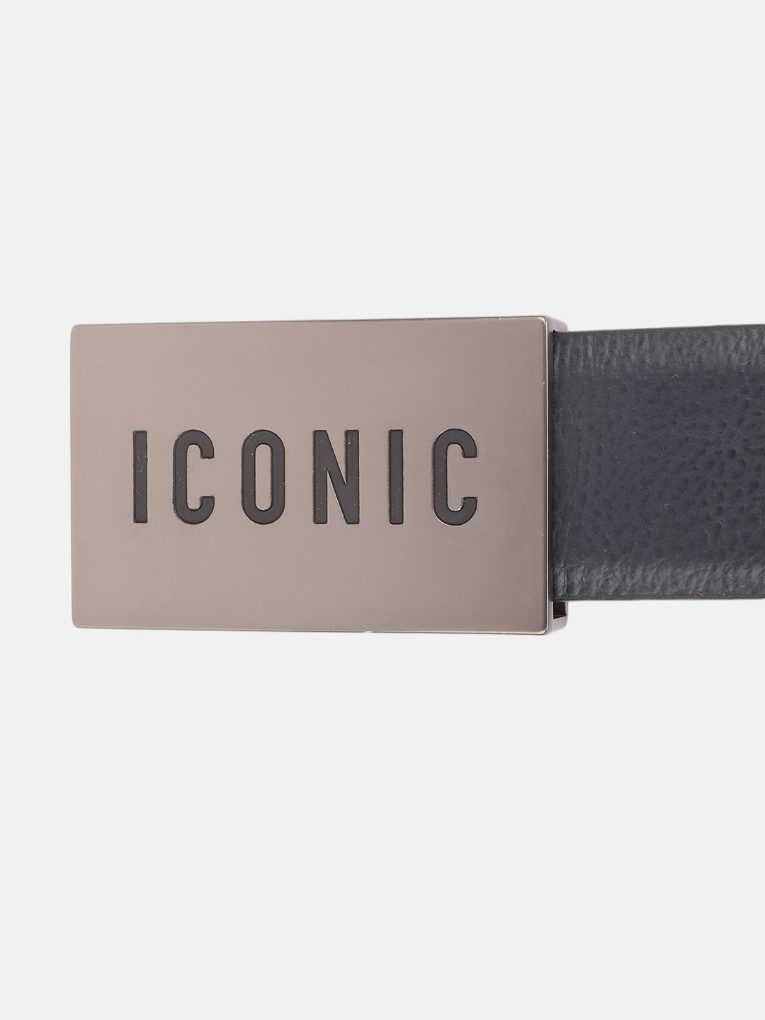 Iconic Men Blue Solid Push Pin Buckle Belt