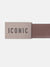 Iconic Men Brown Solid Belt With Push Pin Buckle