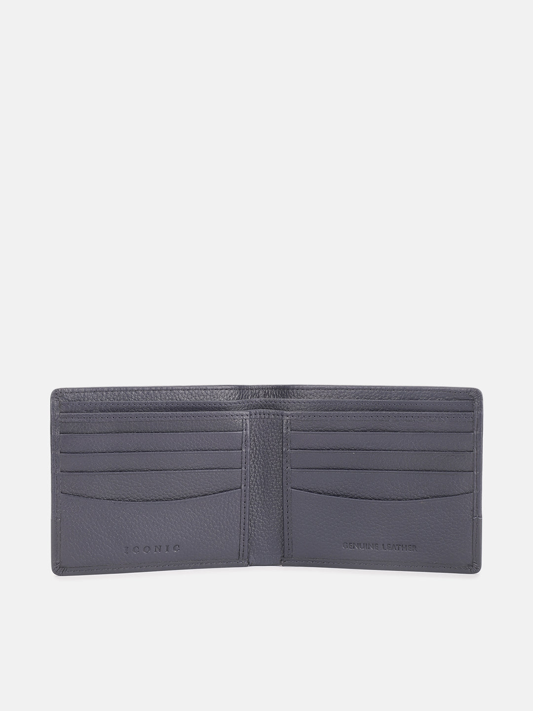 Iconic Men Blue Textured Bi-Fold Wallet