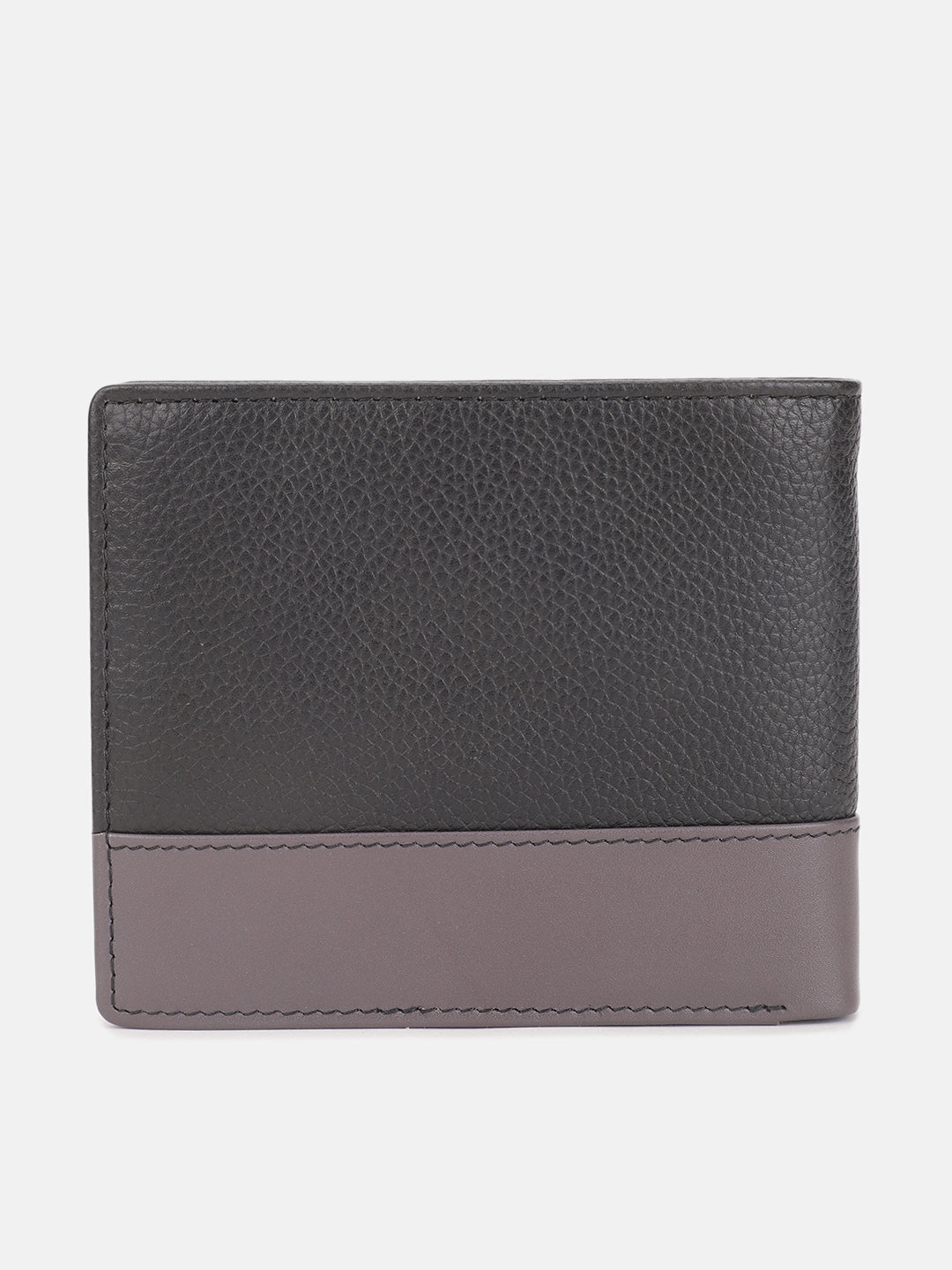 Iconic Men Black Textured Bi-Fold Wallet