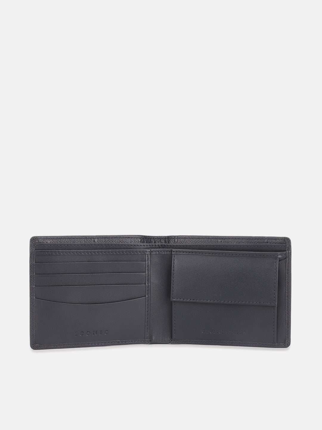 Iconic Men Blue Textured Bi-Fold Wallet