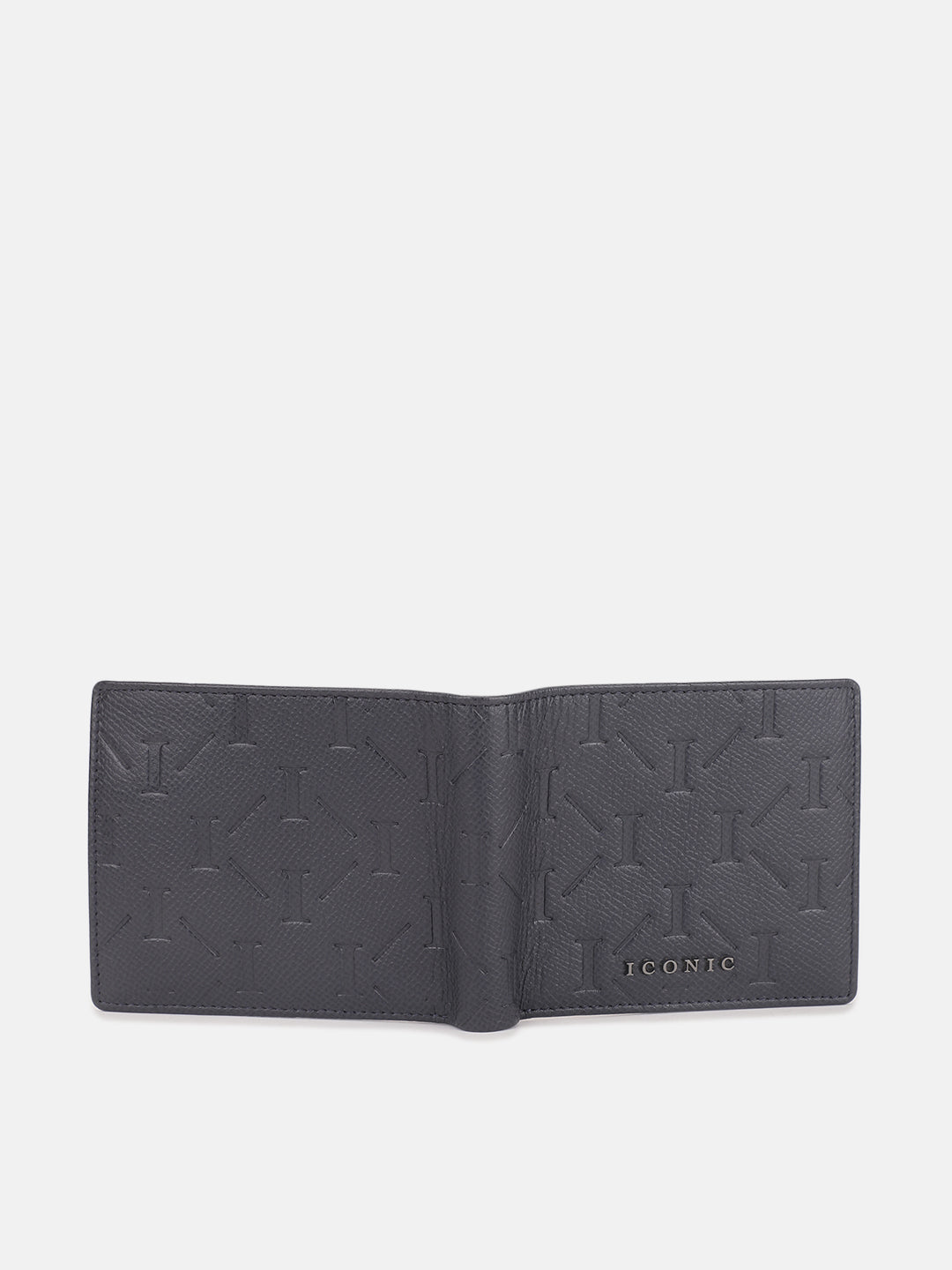 Iconic Men Blue Textured Bi-Fold Wallet