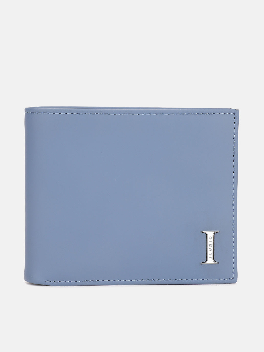 Iconic Men Blue Solid Bi-Fold Wallet