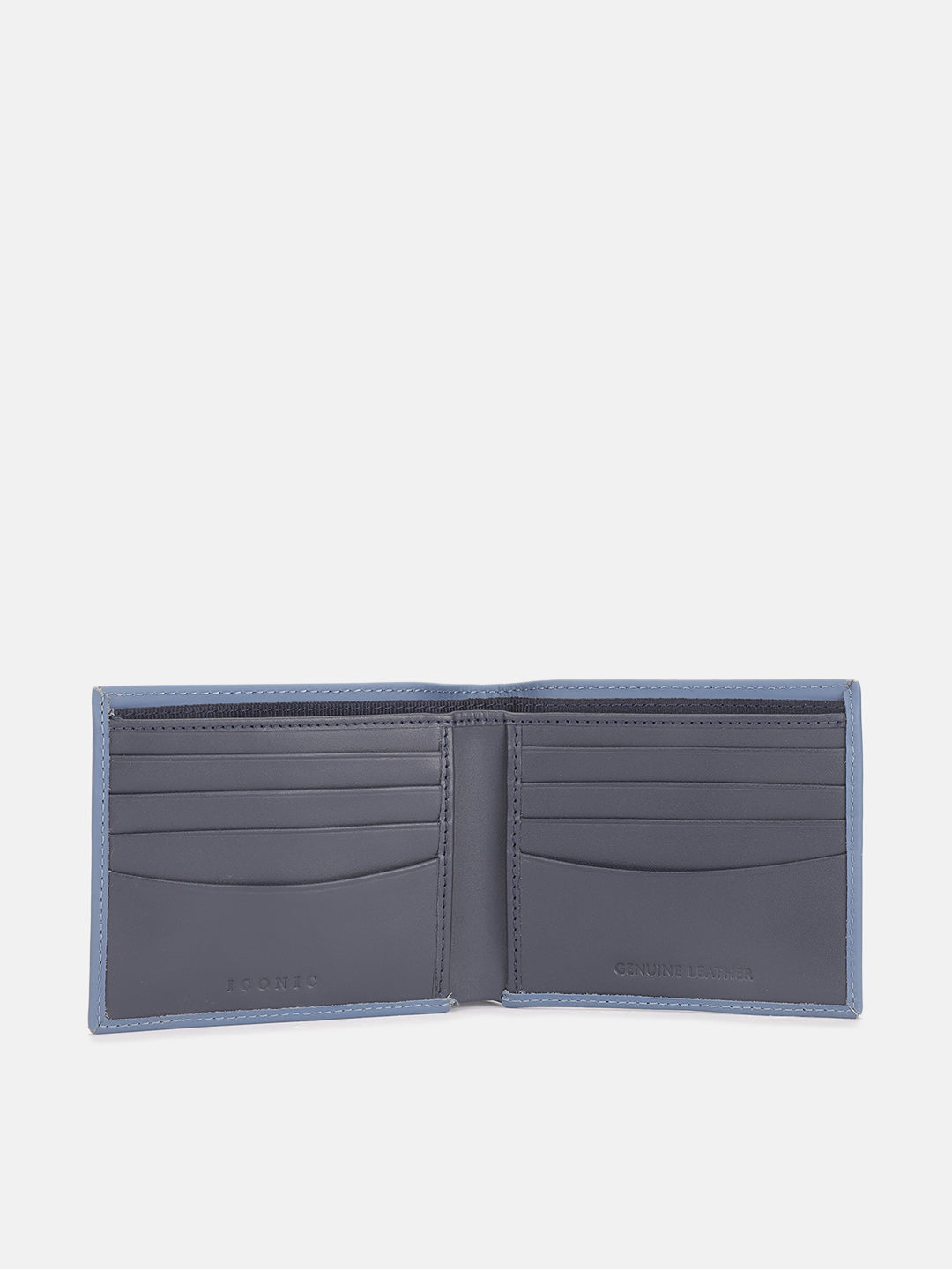 Iconic Men Blue Solid Bi-Fold Wallet