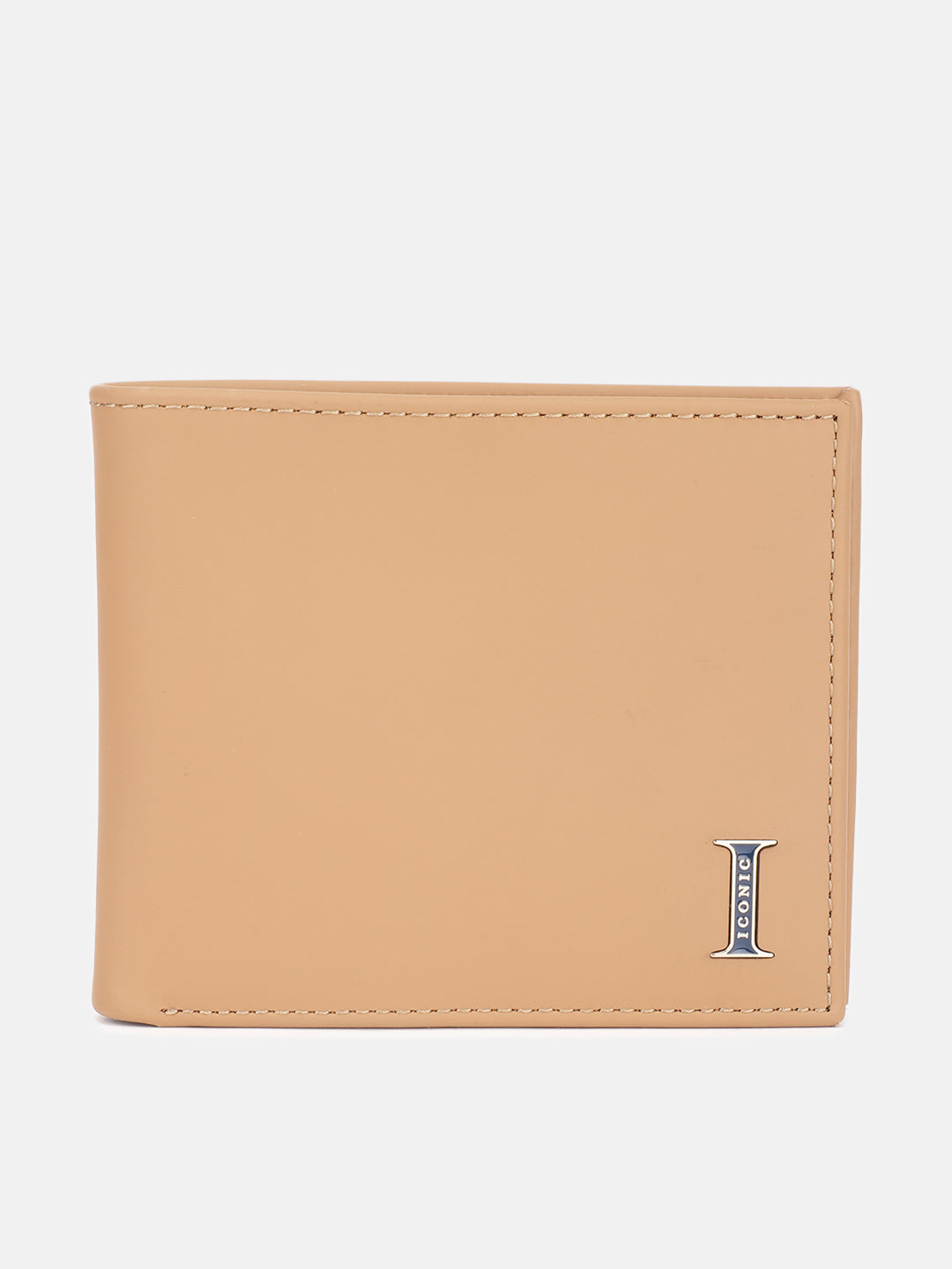 Iconic Men Brown Solid Bi-Fold Wallet