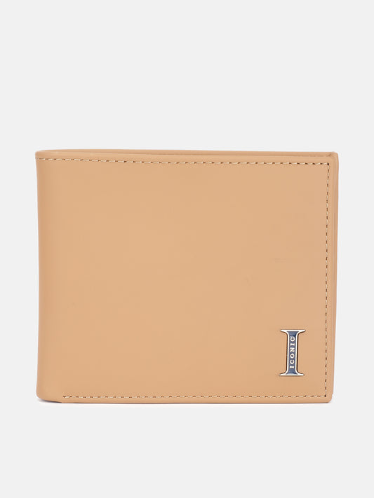 Iconic Men Brown Solid Bi-Fold Wallet