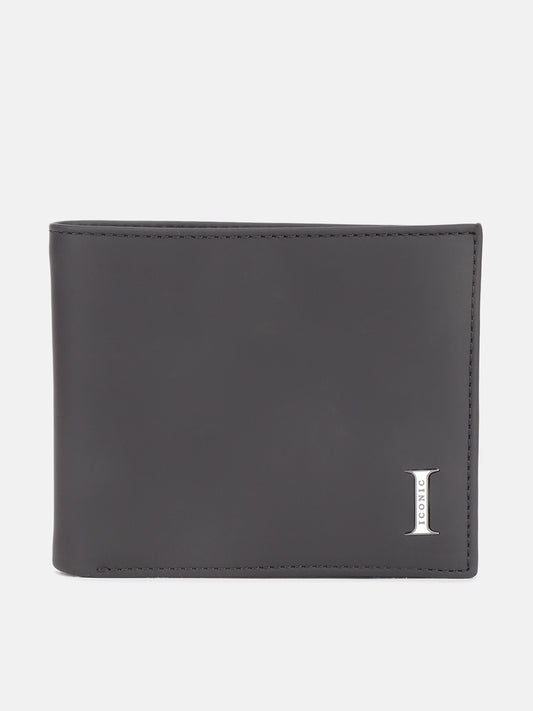 Iconic Men Black Solid Bi-Fold Wallet