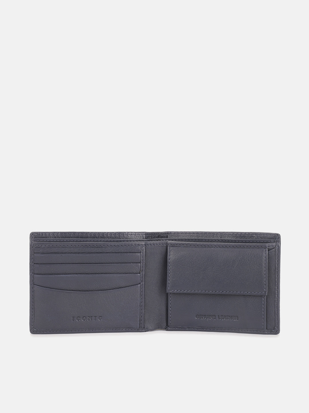 Iconic Men Blue Solid Bi-Fold Wallet