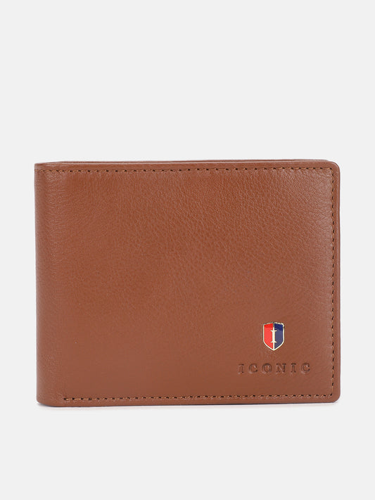 Iconic Men Brown Solid Bi-Fold Wallet