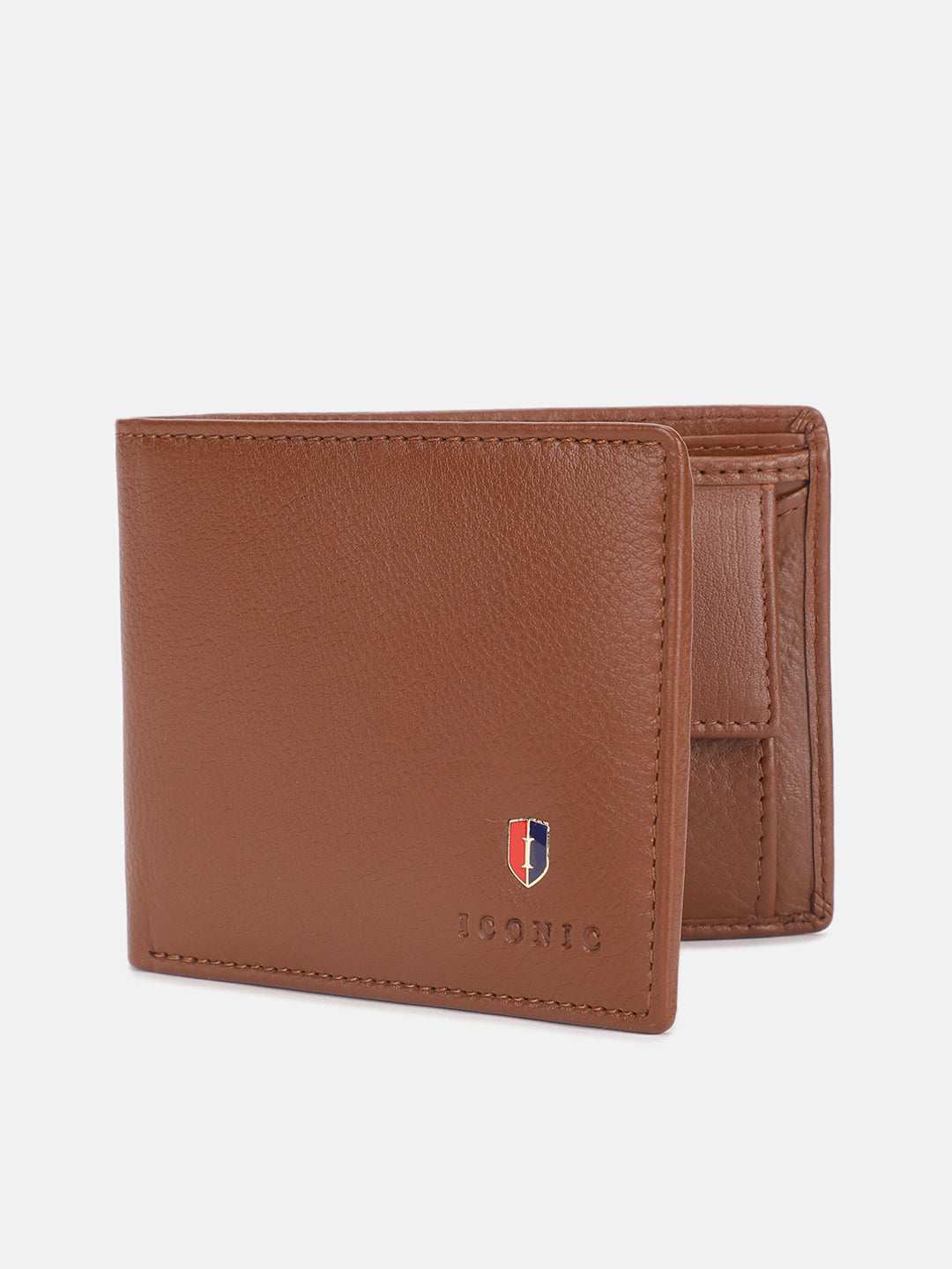 Iconic Men Brown Solid Bi-Fold Wallet