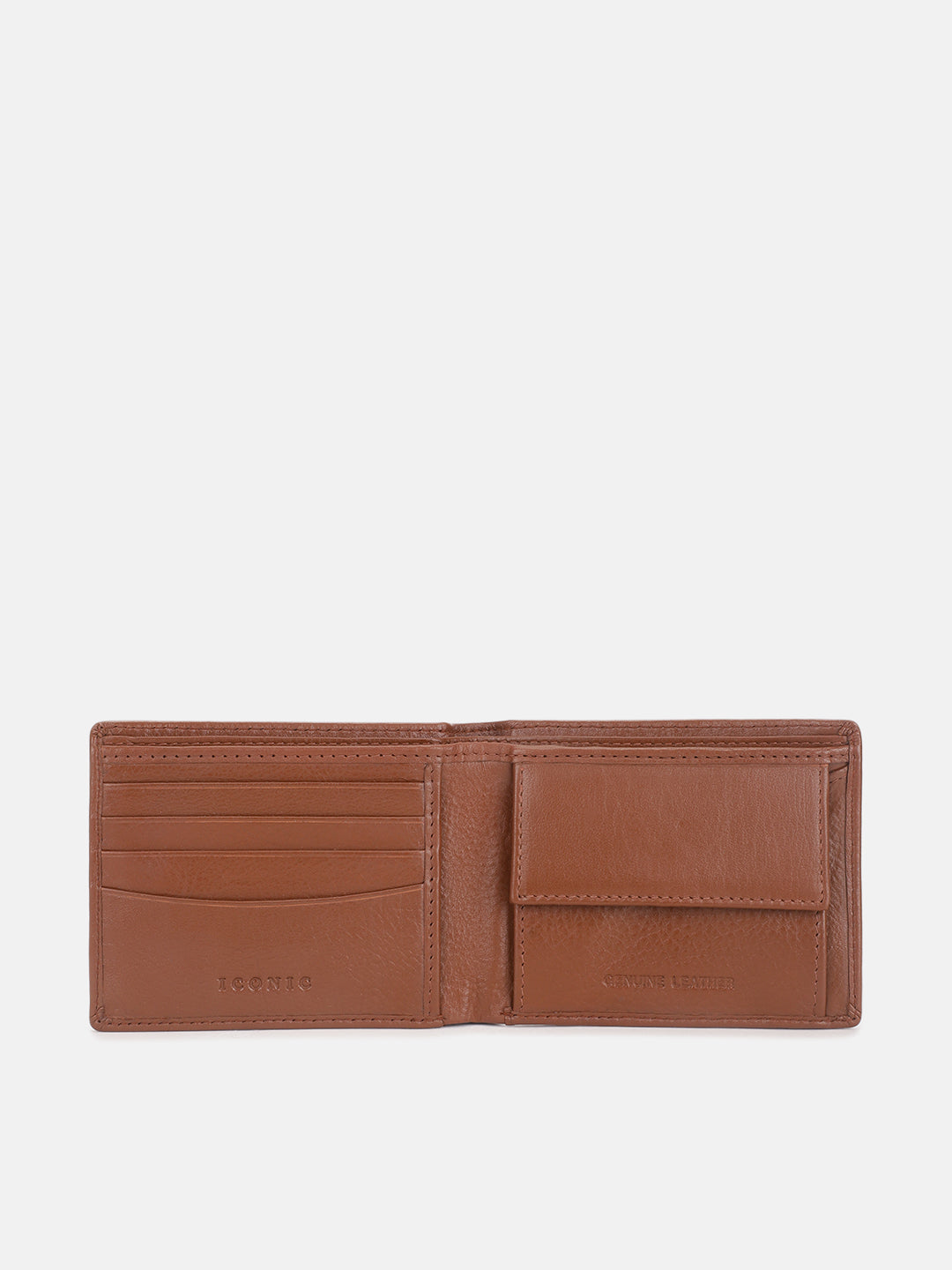 Iconic Men Brown Solid Bi-Fold Wallet