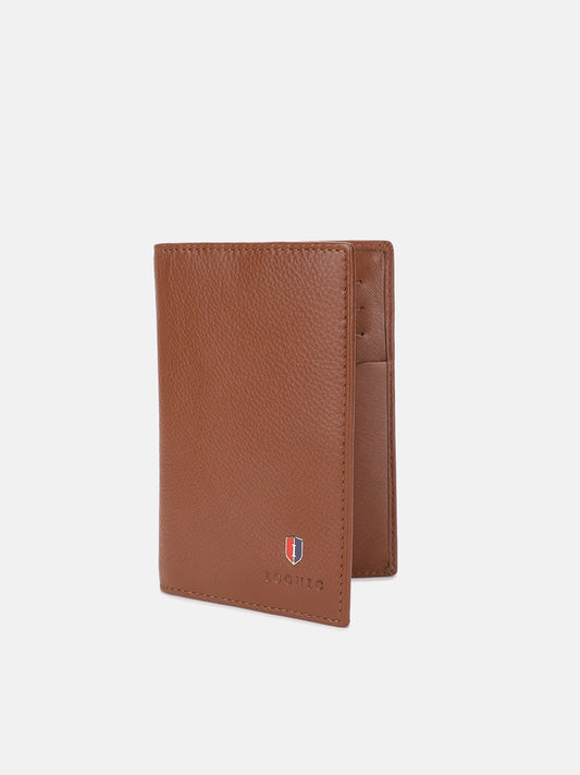 Iconic Men Brown Solid Passport Holder