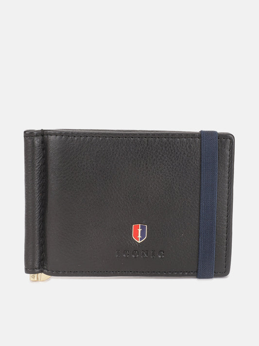 Iconic Men Black Solid Bi-Fold Wallet