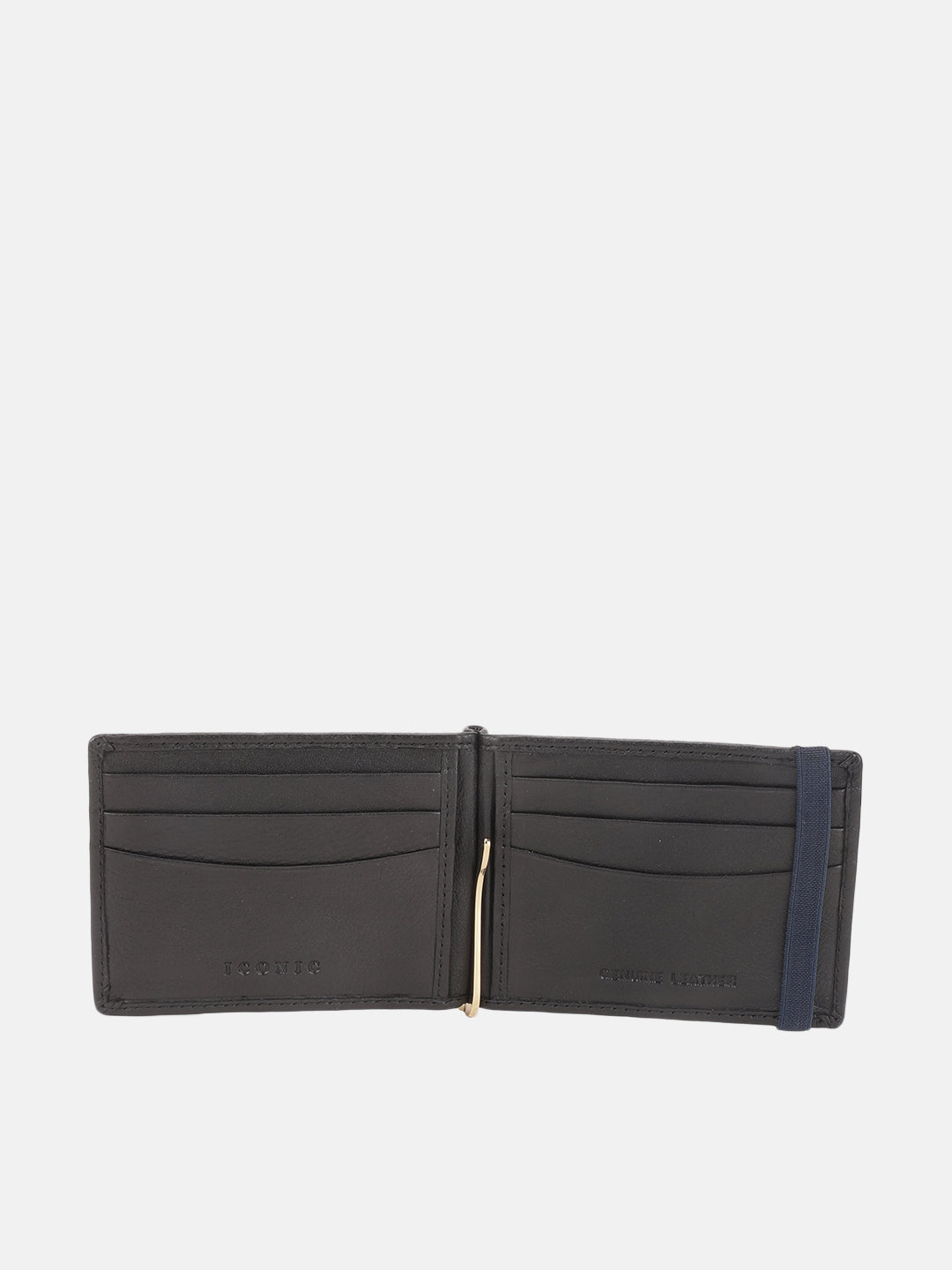 Iconic Men Black Solid Bi-Fold Wallet