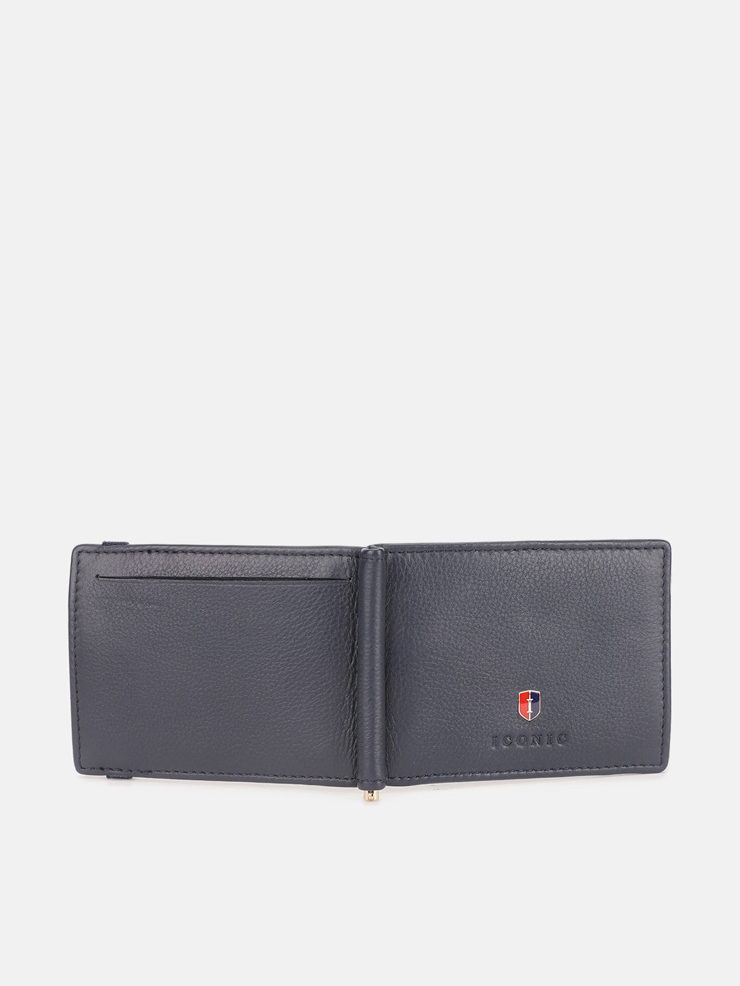 Iconic Men Blue Solid Bi-Fold Wallet