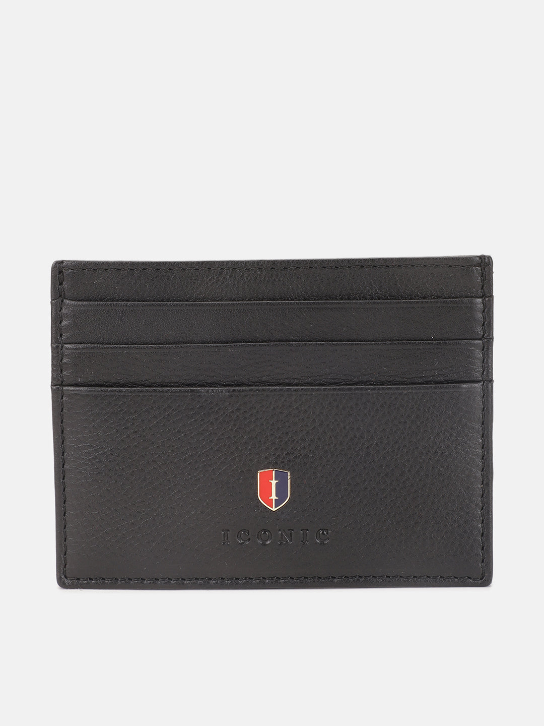 Iconic Men Black Solid Card Holder