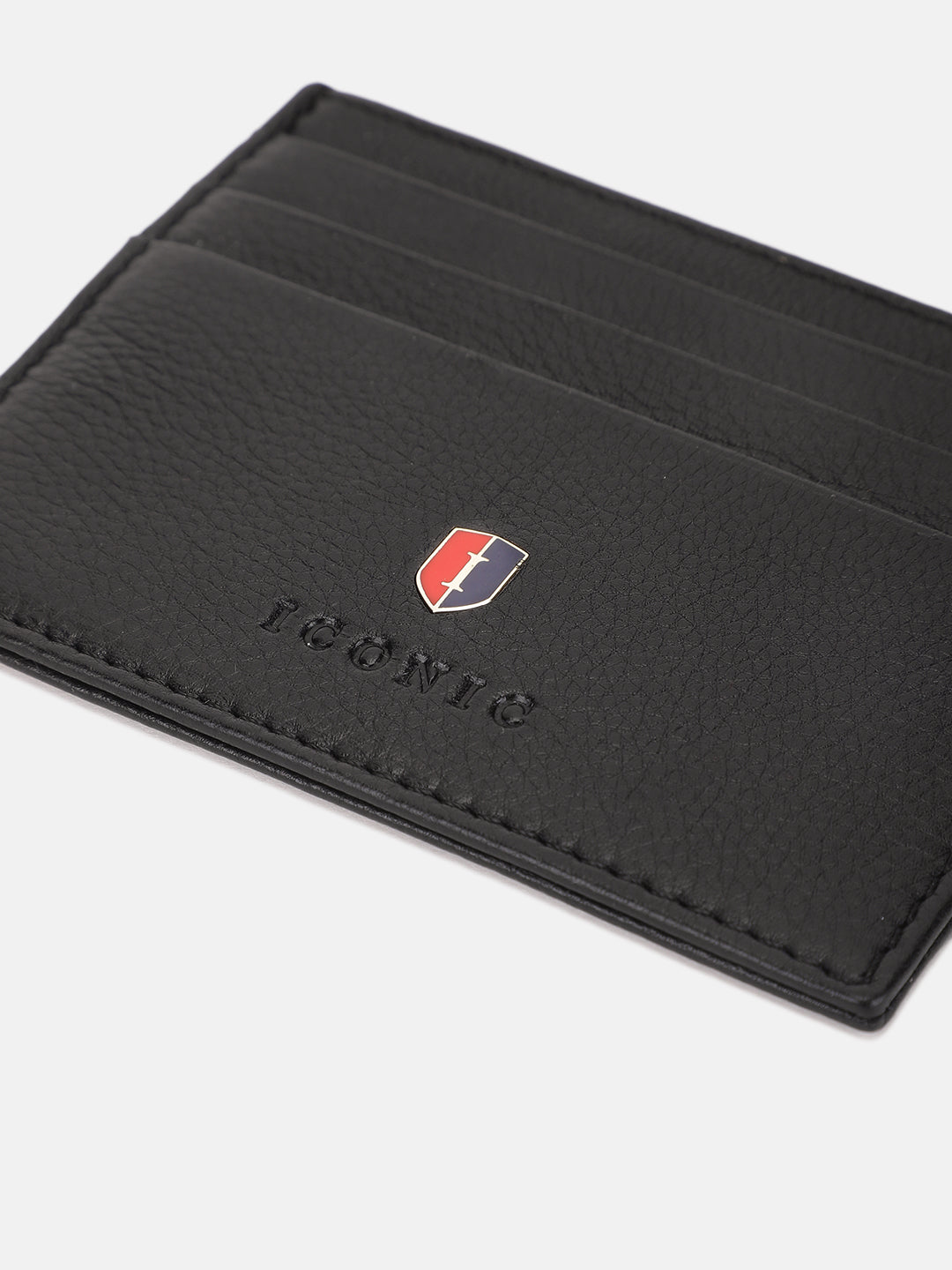 Iconic Men Black Solid Card Holder