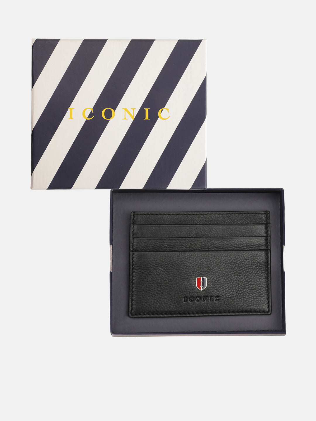 Iconic Men Black Solid Card Holder