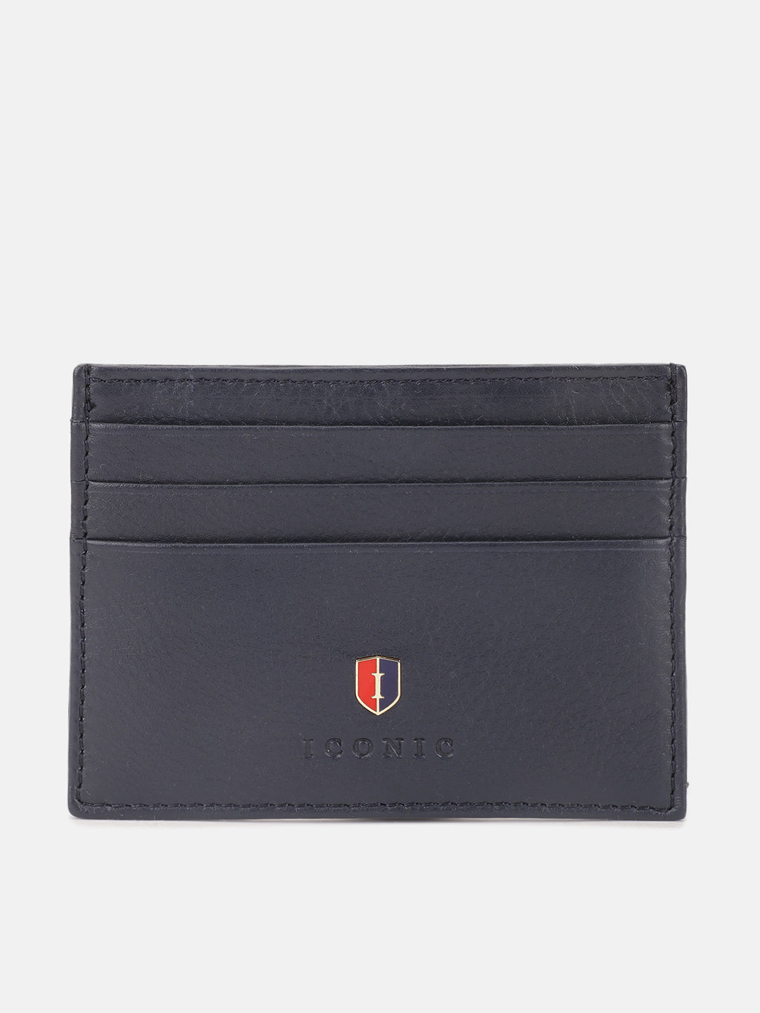 Iconic Men Blue Solid Card Holder