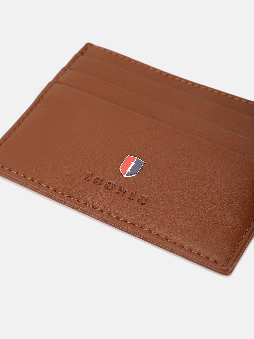 Iconic Men Brown Solid Card Holder