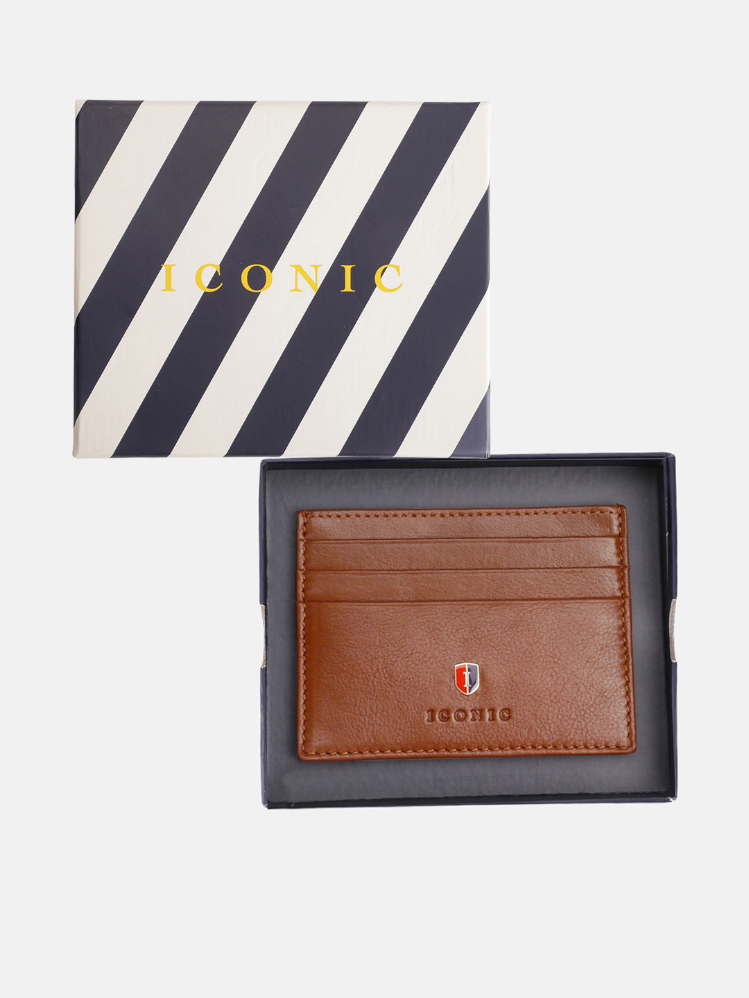 Iconic Men Brown Solid Card Holder