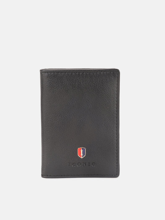 Iconic Men Black Textured Passport Holder