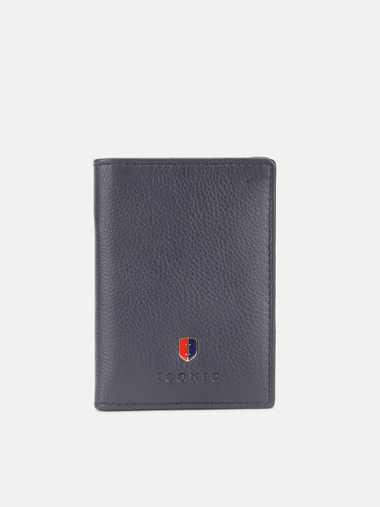 Iconic Men Blue Textured Passport Holder