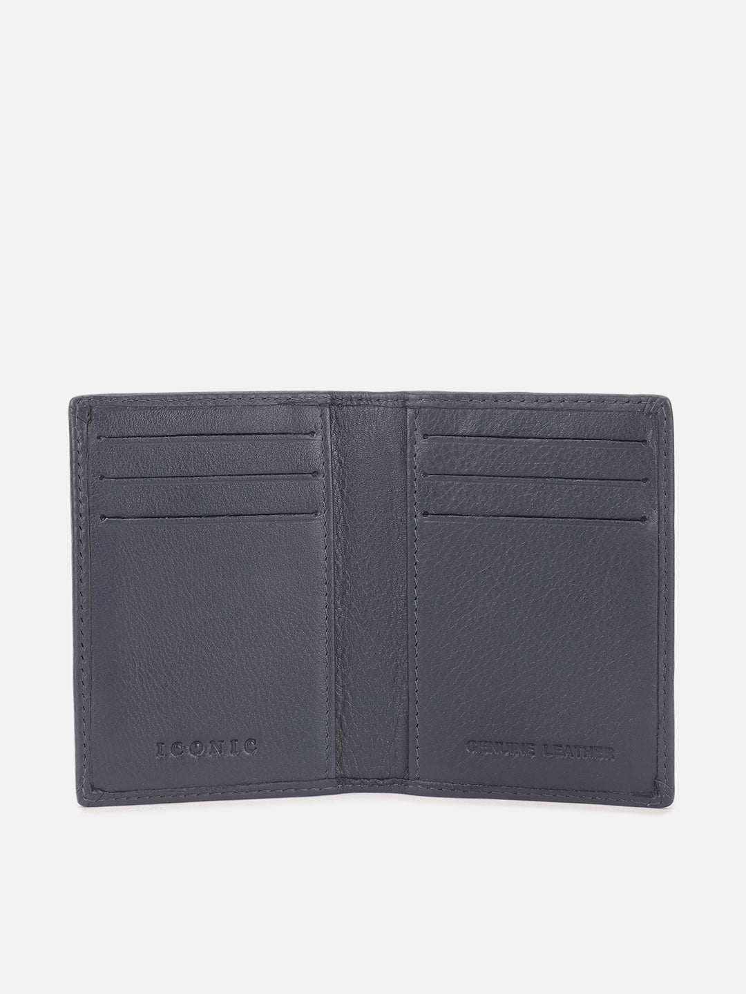 Iconic Men Blue Textured Passport Holder