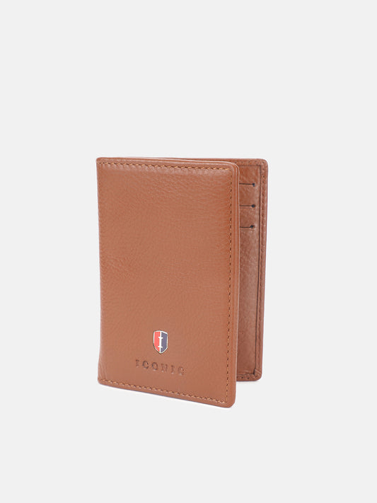 Iconic Men Brown Textured Passport Holder