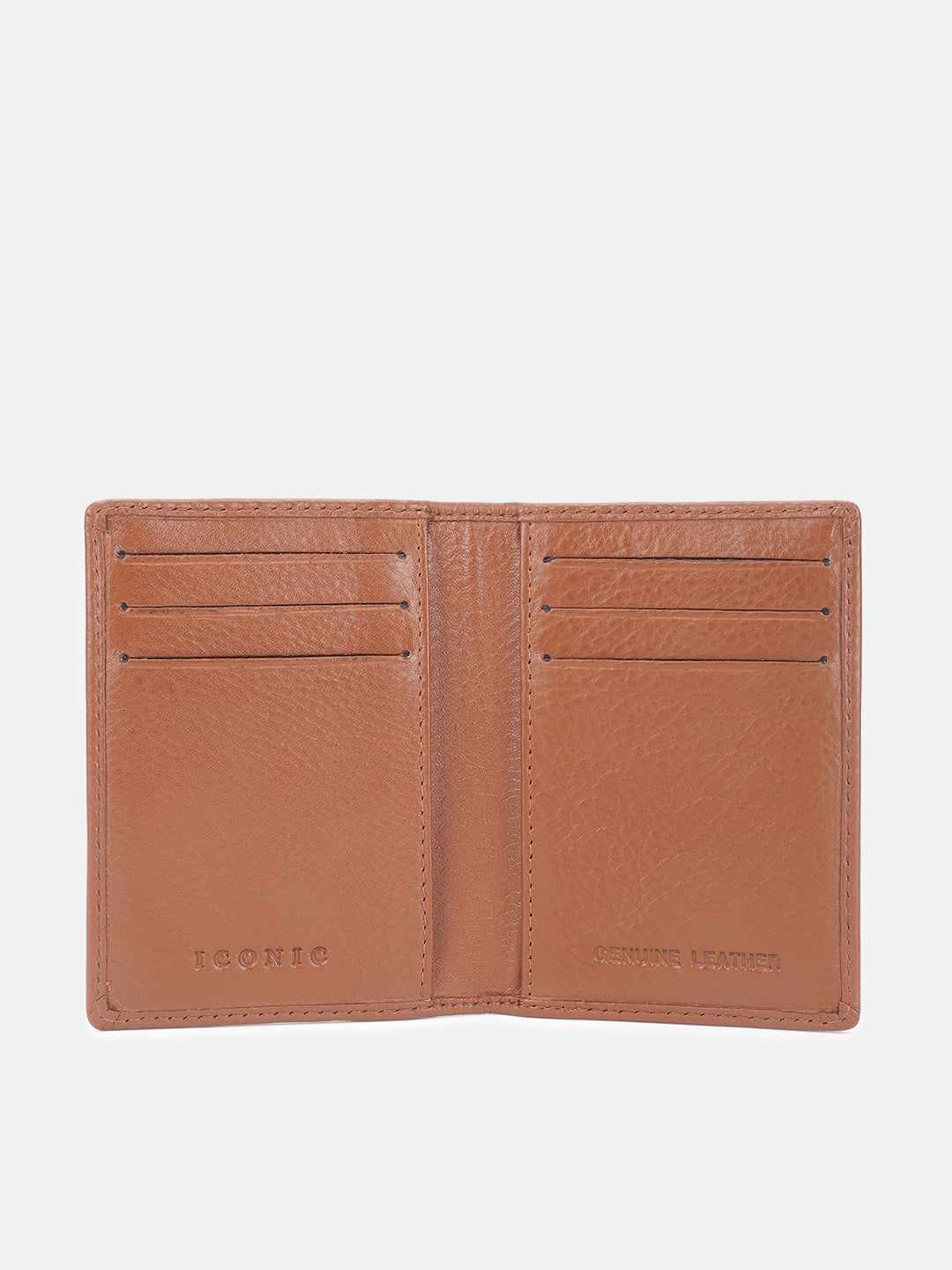 Iconic Men Brown Textured Passport Holder