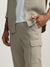 Iconic Men Beige Solid Oversized Cargo Trouser