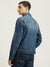 Iconic Men Blue Washed Spread Collar Full Sleeves Denim Jacket