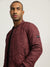 Iconic Men Red Solid Stand Collar Full Sleeves Quilted Jacket