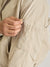 Iconic Men Beige Solid Hooded Full Sleeves Bomber Jacket