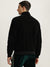 Iconic Men Black Solid Stand Collar Full Sleeves Jacket