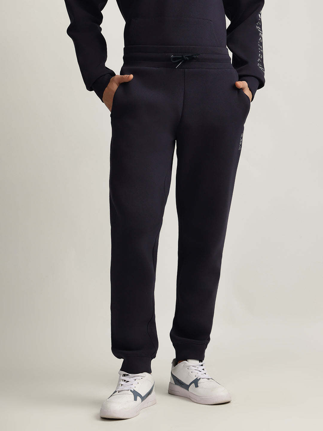 Iconic Men Navy Blue Solid Regular Fit Joggers Style Trackpant