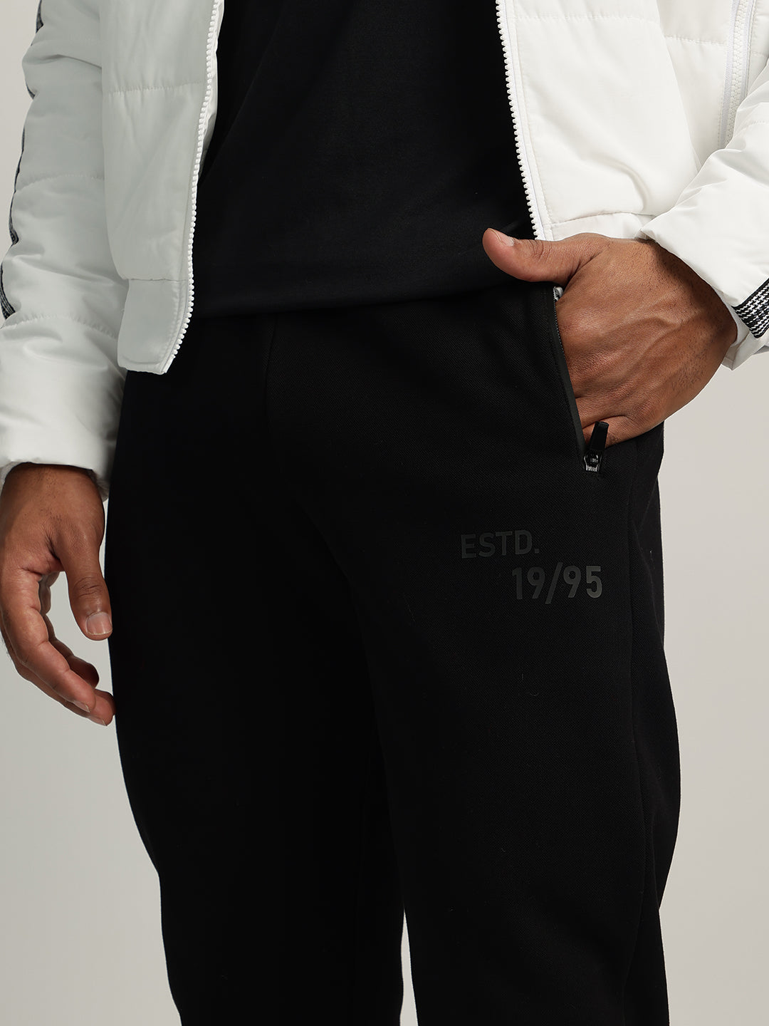 Iconic Men Black Solid Regular Fit Sweatpant