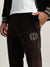 Iconic Men Brown Solid High-Rise Regular Fit Joggers Style Sweatpant