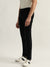 Iconic Men Black Solid Slim Fit Mid-Rise Flat Front Trouser