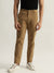 Iconic Men Beige Solid Slim Fit Mid-Rise Flat Front Trouser