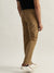 Iconic Men Beige Solid Slim Fit Mid-Rise Flat Front Trouser