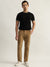 Iconic Men Beige Solid Slim Fit Mid-Rise Flat Front Trouser