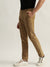 Iconic Men Beige Solid Slim Fit Mid-Rise Flat Front Trouser